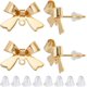 thumbnail image 1 of 1 caja de 30 piezas de accesorios para aretes de botón, de latón chapado en oro de 18 quilates, con lazo y bucle para hacer joyas con aretes colgantes., 1 of 5