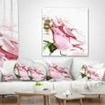 thumbnail image 4 of Designart Pink Rose Illustration on White - Floral Throw Pillow - 18x18, 4 of 5