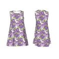 thumbnail image 7 of Lsque Violets Flowers Pattern Summer Dresses for Women – Sleeveless T-Shirt Swing Sundress, Perfect for the Beach and Casual Days, 7 of 7