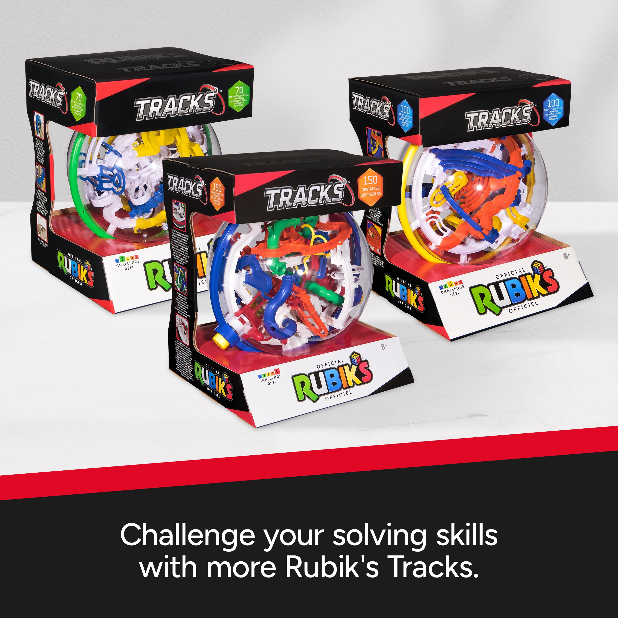 Rubik’s Cube, Rubik’s Tracks 125 3D Gravity Maze & 3D Puzzle Game with 125 Obstacles, Problem-Solving Challenging Brain Teaser Fidget Toy, for Ages 8+