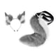 thumbnail image 5 of Diadema con orejas y cola, ideal como regalo para fiestas de graduación o Halloween. Gris blanco, 5 of 9