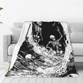 thumbnail image 4 of Cauagu Skeleton Wave Artwork Pattern Flannel Bed Blankets,Fleece Blanket Comfortable Air Conditioning Blanket for Sofa Bed Travel Couch & Living Room -40"x30", 4 of 8