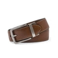 thumbnail image 3 of Cinturón Steve Madden vestido casual de cuero coñac/negro para hombre, 3 of 5