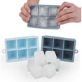 thumbnail image 3 of XXL Ice Cube Trays - 6 XXL Ice Cubes Per Tray (12 Ice Cubes) - BPA Free - Easy Release - Dishwasher Safe - Grey/Light Blue, 3 of 5