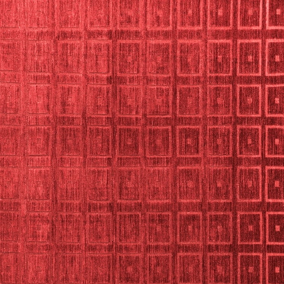 Ahgly Company Indoor Square Abstract Red Modern Area Rugs, 6' Square