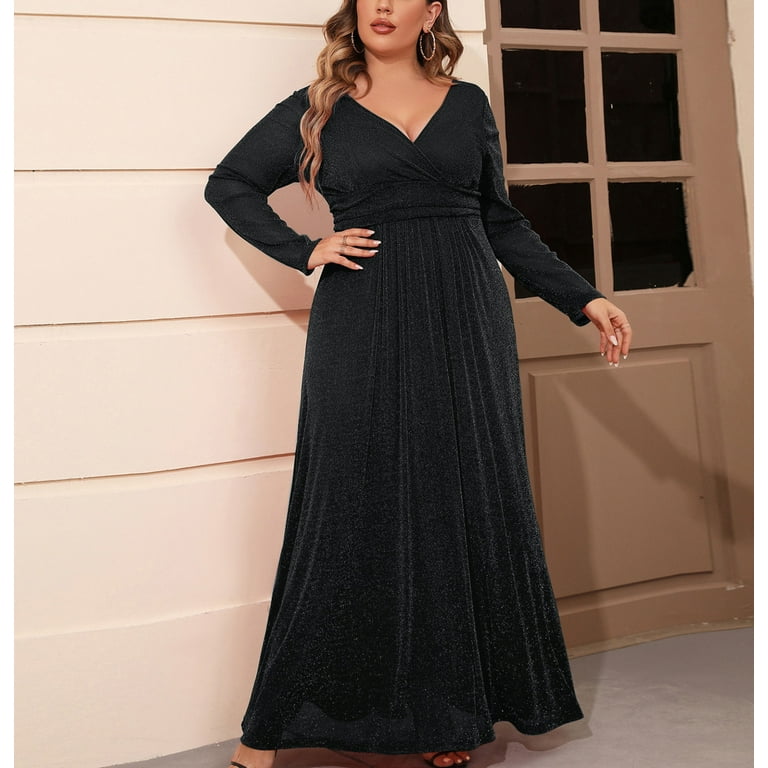 princess polly baby blue dress Long Sleeve Draped Backless Maxi Dress Black main image 0