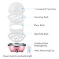 thumbnail image 3 of TFixol Pink 350W Compact Double-Layer Egg Steamer with Auto Shut-Off, 14 Egg Capacity, Includes 40ml Measuring Cup, US Plug, Ideal for Home & Restaurant Use, 3 of 6