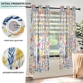 thumbnail image 3 of Yayeee Window Curtains Light Filtering 63"x52" Grommet Panel Pair Home Living Room Decor, Yellow Wildflower Pattern, 3 of 7