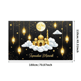 thumbnail image 3 of Ramadan Themed Banner with Golden Mosque Lanterns Stars Background Party Decorations for Iftar Parties Ramadan Gatherings Islamic Celebrations Photo Backdrops, 3 of 7