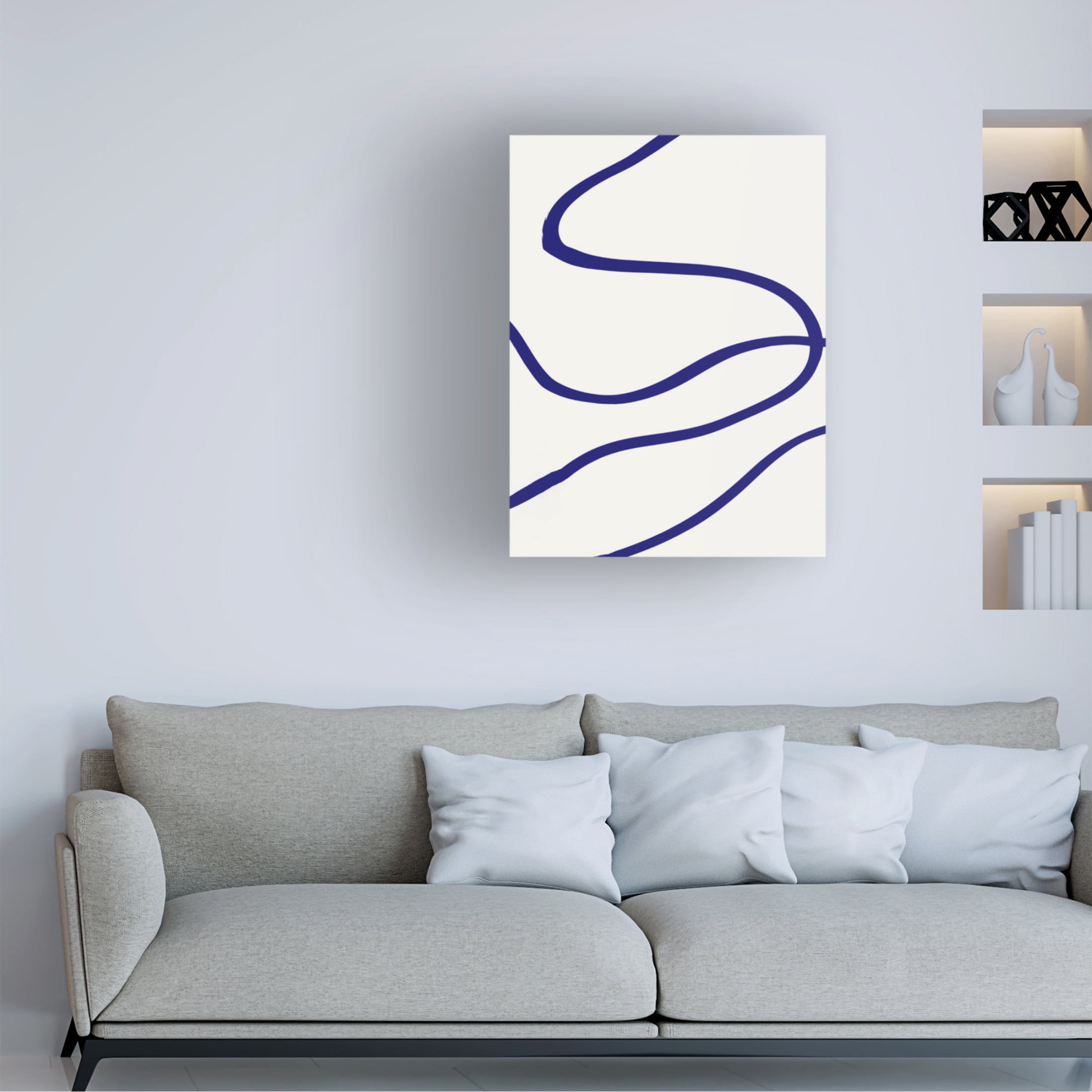 Trademark Fine Art Pictufy Studio  Blue Lines Canvas Wall Art