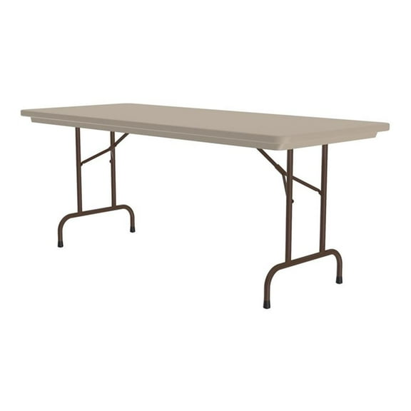 Correll R Series 29x30" Traditional Metal Folding Table in Brown/Mocha Granite