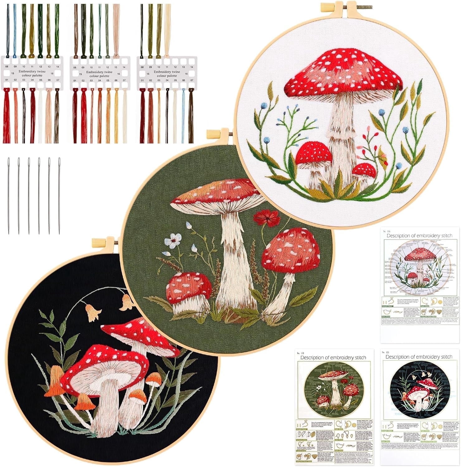 Vetpw 3-Pack Embroidery Kit for Beginners