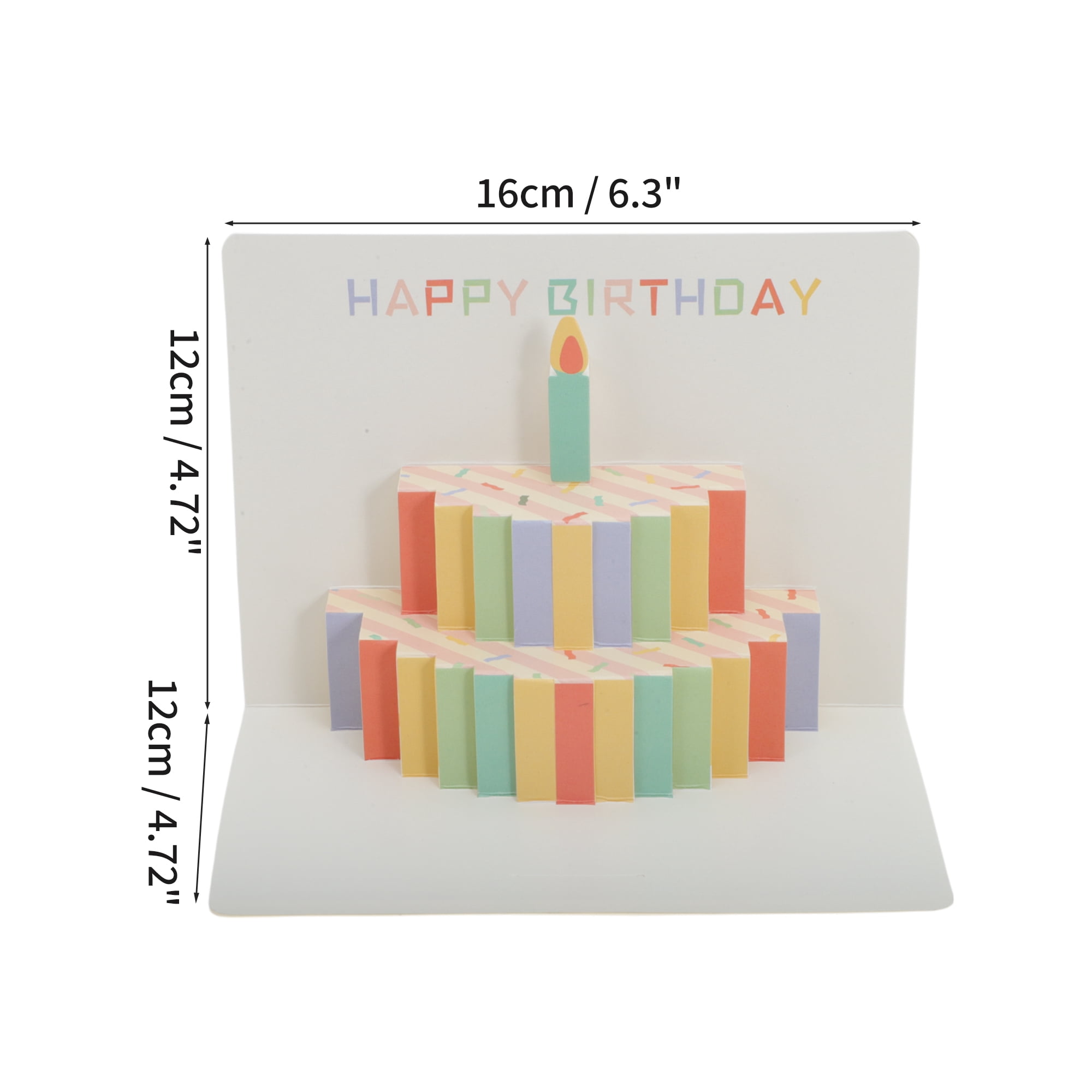 Unique Bargains 3D Heart Greeting Cards Blank Notecard for Friends Light Blue