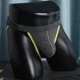 thumbnail image 2 of LNWUY Men's Jockstrap Colorblocking Underwear Breathable Low Waist Athletic Leather Underpants Gray XL, 2 of 5