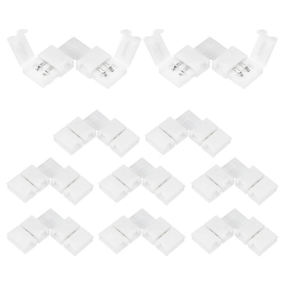 Uxcell 10-Pack 2-Pin 8mm LED Strip Lights Connectors L Shape for 5050 2835 Strip Light DIY Lighting [White]