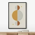 thumbnail image 2 of IDEA4WALL Framed Canvas Print Yellow & Black Striped Illusion Semi Circles Geometric Shapes Wall Art Abstract Mid-Century Colorful Artwork for Living Room, Bedroom, Office - Black 16"x24", 2 of 5