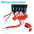 thumbnail image 3 of Geloo 5 Gang Rocker Switch Panel Boat Marine LED Switch Panel with 2.1A Dual USB Port Universal for Car Truck Camper 5.9"x4.1"x1.37", 3 of 14
