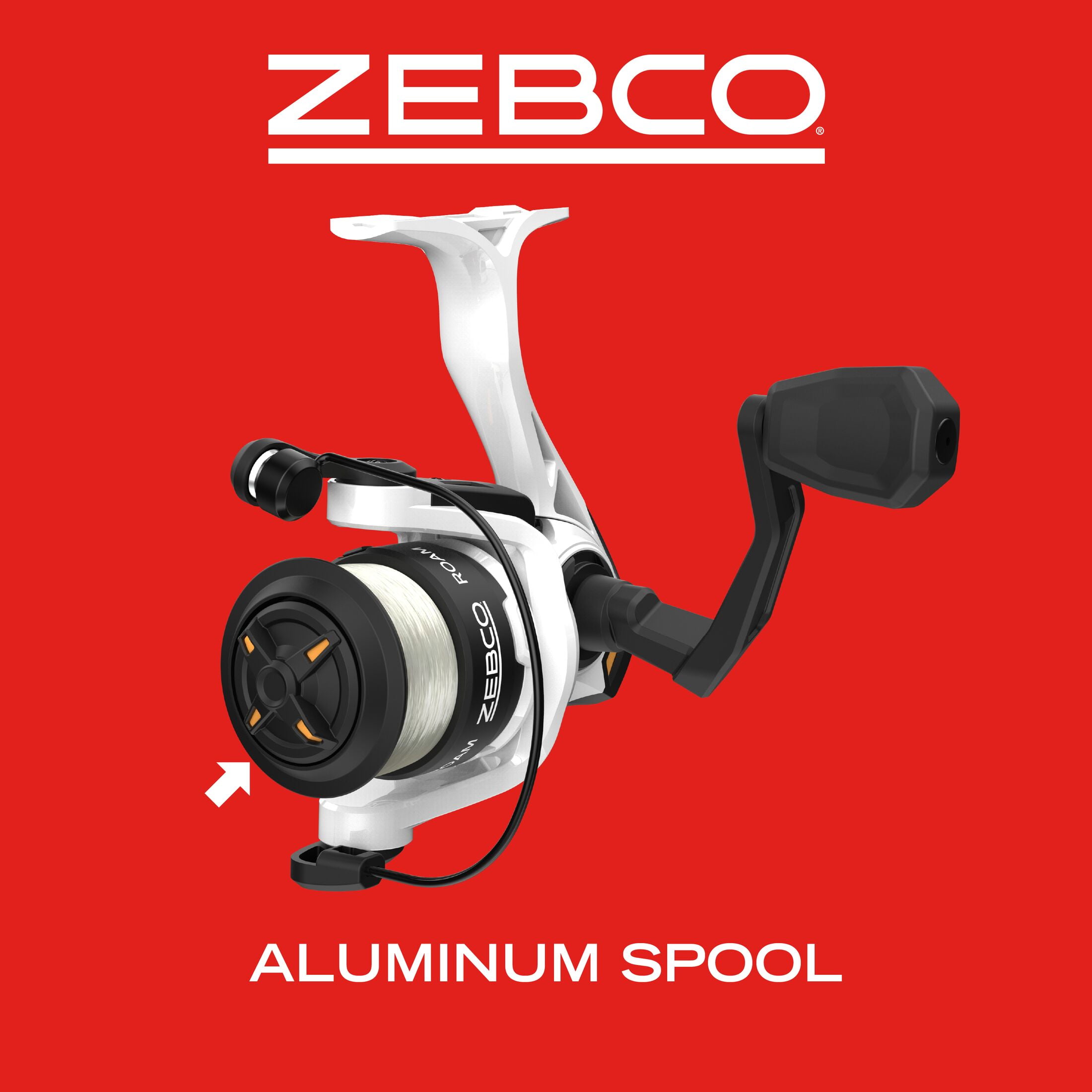 Zebco Roam Spinning Reel and Fishing Rod Combo, 6-Foot 2-Piece Rod, Size 20 Reel, Orange