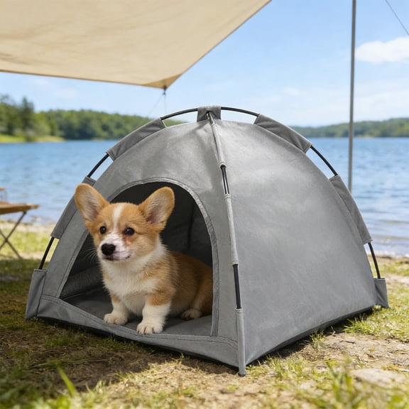 Cififendec Portable Pet Tent Bed, 17.32"×13.40", Waterproof Breathable Mini Shelter for Small Puppy Cat Outdoor Camping Backyard Lawn Rest Sleeping House