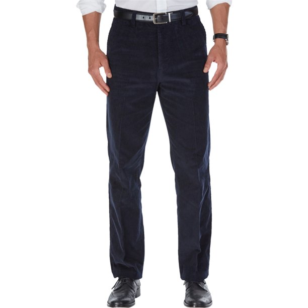 Nautica - Pantalones de pana informales para hombre, ajuste clásico, color azul, 32 W x 34 L Nautica Pana