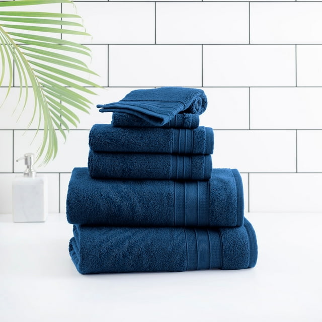Ensemble de 6 serviettes de bain unies hometrends, marine