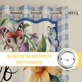 thumbnail image 6 of Hello Spring Kitchen Curtains Window Panels, Farmhouse Floral Eucalyptus Wood Plaid Burlap Insulated Window Treatment Curtain, Grommet Curtains for Bedroom/Living Room/Bathroom, 2 Piece 52"Wx84"L, 6 of 8