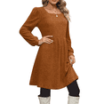 thumbnail image 4 of MLDRA Dresses for Women Sweater Dress Long Sleeve Dress for Women with Pockets Square Neck Knit Winter Fall 2025, 4 of 6