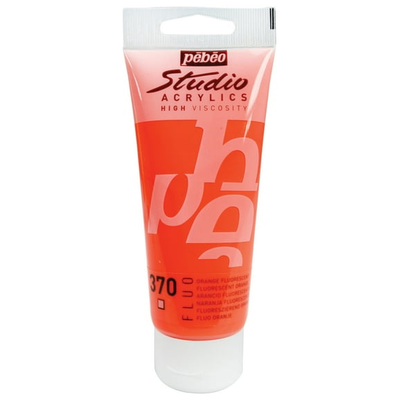 Pebeo Studio Acrylic, 100ml, Fluorescent Orange
