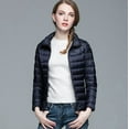 thumbnail image 7 of HNMKIU Women Winter Thin and Light Down Coat Casual Slim Quilted Jacket Womens Coats Stand Collar Warm Outerwear for Cold Weather Comfortable Fit 02_Navy,XXL, 7 of 7