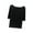 Womens Tops Black, variant on Womens Workout Tops Casual Loose Boat Neck Elbow-Length Short Sleeve T-Shirts Solid Color Soft Modal Basic Ribbed Tees Pullover Blouses