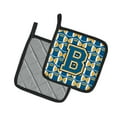 thumbnail image 2 of Letter B Football Blue and Gold Pair of Pot Holders, 2 of 2