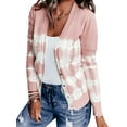 thumbnail image 3 of TWZH Women Tie Dye Lightweight Single-breasted Contrast Color Knit Cardigan Tops, 3 of 4
