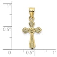 thumbnail image 4 of Auriga Fine Jewelry 10K Yellow Gold Cross w/Flower Charm for Women (L-15 mm, W-10 mm), 4 of 6
