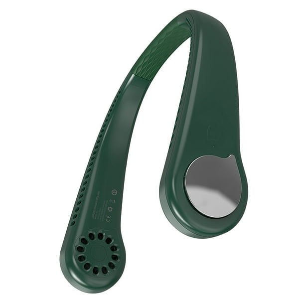 Cooling Fan Leafless 360 Rotatable Neck Hanging Air Fan Rechargeable Adjustable Cooler Dark Green Walmart Com Walmart Com