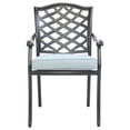 thumbnail image 3 of Wynn Outdoor Patio Metal Dining Chair, Set of 2, Light Blue- Saltoro Sherpi, 3 of 5