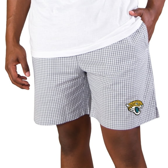 Men's Concepts Sport Gray/White Jacksonville Jaguars Tradition Woven Jam Shorts
