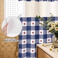 thumbnail image 2 of No Hook Shower Curtain with Built-in Rings - 4th of July Red Americana Stars Washable Waterproof Fabric Bathroom Curtains for Hotel,Rentals, 72 X 72 Inch Long , Blue White Check Plaid, 2 of 9