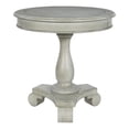 thumbnail image 1 of Avalon Hand Painted Round Accent Table in Wood Antique Gray Stone Finish, 1 of 3
