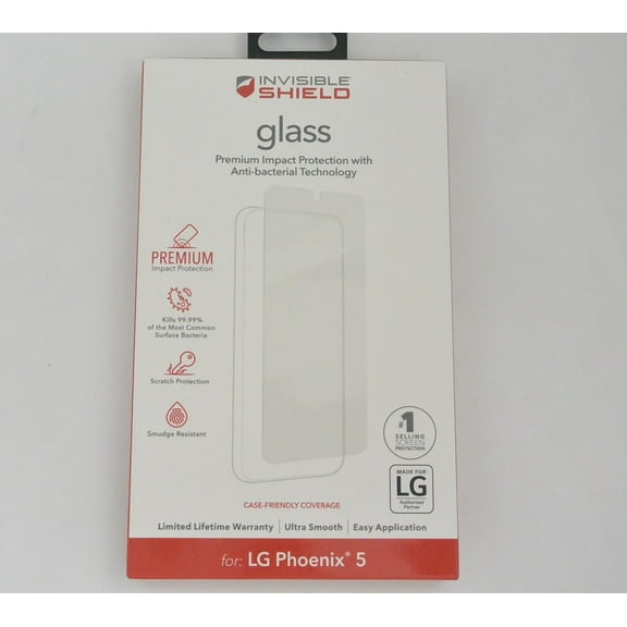 New Zagg Invisible Shield GLASS Clear Screen Protector for LG Phoenix 5
