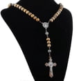 thumbnail image 5 of Religious Wooden Antique Cross Rosary Pendant Necklaces Jesus Saint Benedict Beaded Necklace For Men Women Jewelry Gifts Collar, 5 of 5