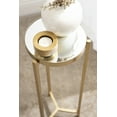 thumbnail image 3 of Kate and Laurel Aguilar Modern Mirrored Round Drink Table, 9 x 9 x 23, Gold, Metal Accent Table with Mirrored Tabletop and for Use as Small Plant Stand, 3 of 9