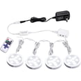 thumbnail image 1 of AIBOO Linkable LED Under Cabinet Lights 12V Slim Aluminum Dimmable Puck Lights with Remote Control & UL Listed Adapter for Cupboard Lighting (4 Lights), 1 of 7
