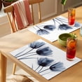 thumbnail image 4 of Placemat Set of 6 Blue Tulip Flower Placemats for Dining Table Floral Washable Table Mats for Kitchen and Party Decor Indoor & Outdoor Use, 4 of 8