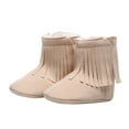 thumbnail image 4 of Akiihool Girl's Boots Baby Boy's Girl's Booties Winter Slippers Stay On Slipper Winter Warm Gripper Non-Slip Crib Shoes (Beige,6), 4 of 4