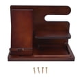thumbnail image 1 of Base para teléfono móvil, soporte de escritorio multifunción, estilo retro de pino, para gafas, llaves y reloj., 1 of 14