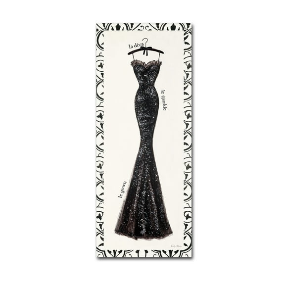 Trademark Fine Art 'Couture Noir Original IV with Border' Canvas Art by Emily Adams