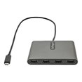 thumbnail image 2 of StarTech.com USB C to 4 HDMI Adapter, External Video & Graphics Card, USB Type-C to Quad HDMI Monitor Display Adapter Dongle, 1080p 60Hz, Video Converter, Supports Windows - USB-C Multi Monitor Adapter - Adapter cable - 24 pin USB-C male to HDMI female - 1.6 ft - space gray - 1080p support 60Hz, 2 of 5