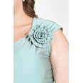 thumbnail image 4 of Blusa satinada con flor Roman Fashion/Tallas Extras, 1901 (Menta) verde claro 38, 4 of 6