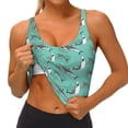 thumbnail image 3 of Gukieu Great White Shark Print Women's Sports Vest, Low-neck U-shaped Removable Pad Sports Bra for Yoga, Exercise, Dance-Large, 3 of 8
