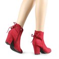 thumbnail image 2 of Botines Allegra K con Cremallera Trasera talón de Bloque punta redonda para Mujeres Rojo 40, 2 of 7